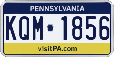 PA license plate KQM1856