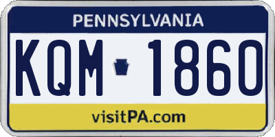 PA license plate KQM1860