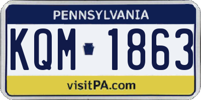 PA license plate KQM1863
