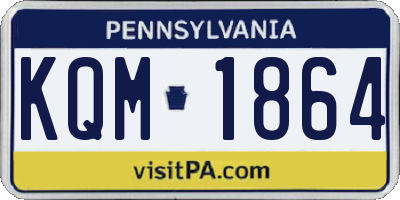 PA license plate KQM1864