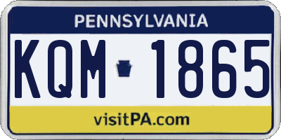 PA license plate KQM1865