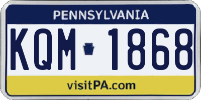 PA license plate KQM1868
