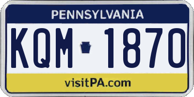 PA license plate KQM1870