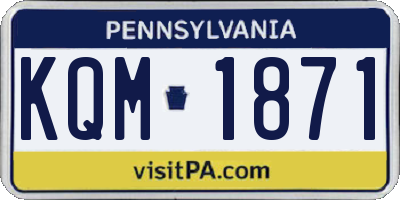 PA license plate KQM1871