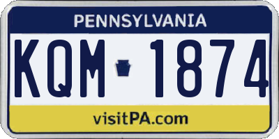 PA license plate KQM1874