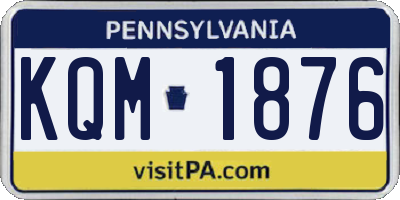 PA license plate KQM1876