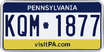 PA license plate KQM1877