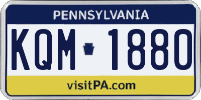 PA license plate KQM1880
