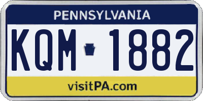 PA license plate KQM1882