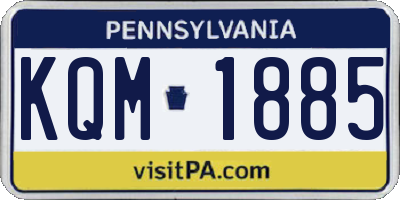 PA license plate KQM1885