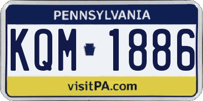 PA license plate KQM1886