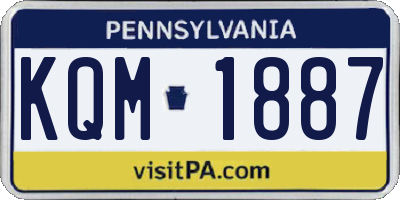 PA license plate KQM1887