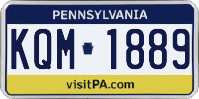 PA license plate KQM1889