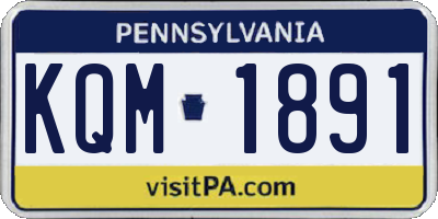 PA license plate KQM1891
