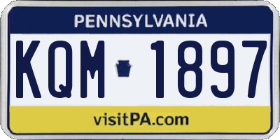 PA license plate KQM1897