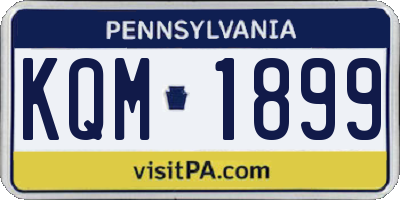 PA license plate KQM1899