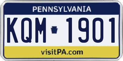 PA license plate KQM1901