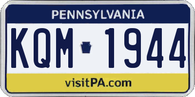 PA license plate KQM1944