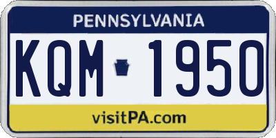 PA license plate KQM1950