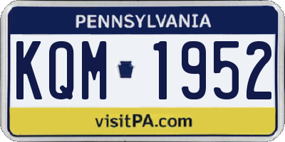 PA license plate KQM1952