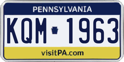 PA license plate KQM1963