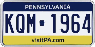 PA license plate KQM1964