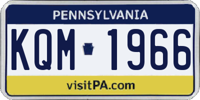 PA license plate KQM1966