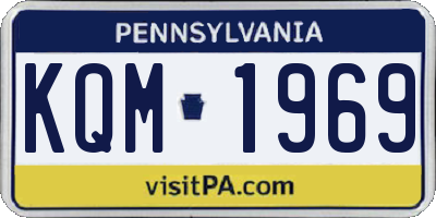 PA license plate KQM1969