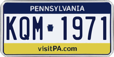 PA license plate KQM1971