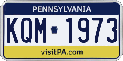 PA license plate KQM1973