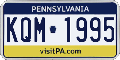 PA license plate KQM1995