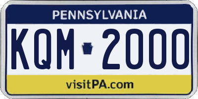 PA license plate KQM2000