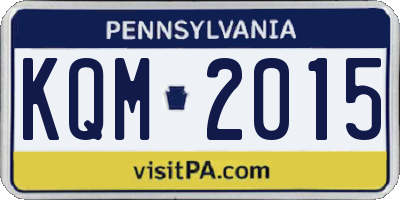 PA license plate KQM2015