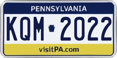 PA license plate KQM2022