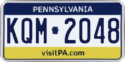 PA license plate KQM2048