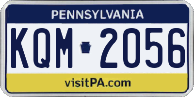 PA license plate KQM2056