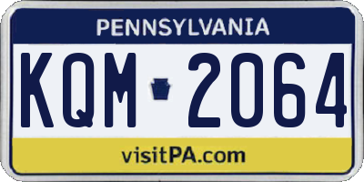 PA license plate KQM2064