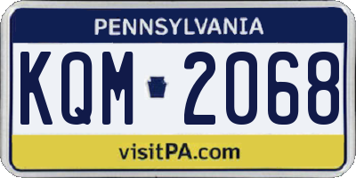 PA license plate KQM2068