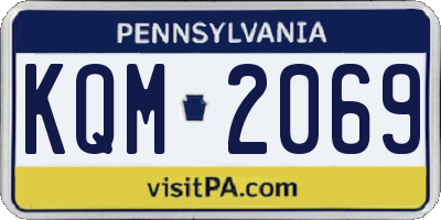 PA license plate KQM2069