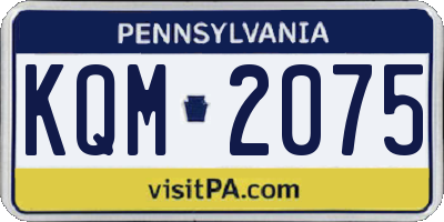 PA license plate KQM2075