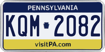 PA license plate KQM2082