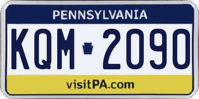 PA license plate KQM2090