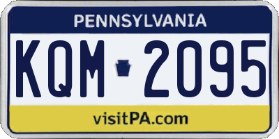 PA license plate KQM2095
