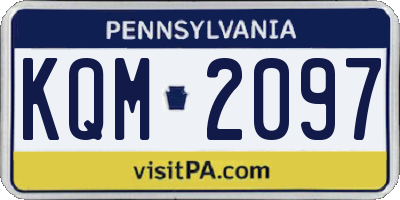 PA license plate KQM2097