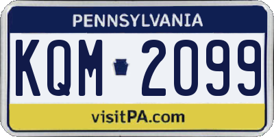 PA license plate KQM2099