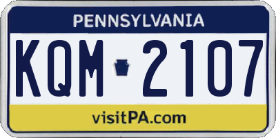 PA license plate KQM2107