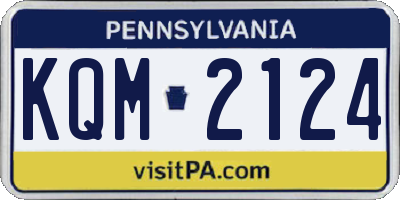 PA license plate KQM2124