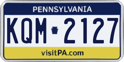 PA license plate KQM2127