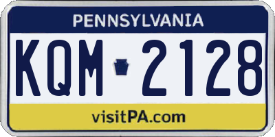PA license plate KQM2128