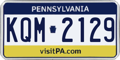 PA license plate KQM2129